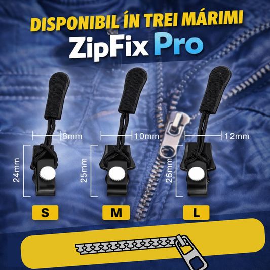 ZipFix Pro - Set 3 Trăgători pentru repararea fermoarelor (S, M, L)