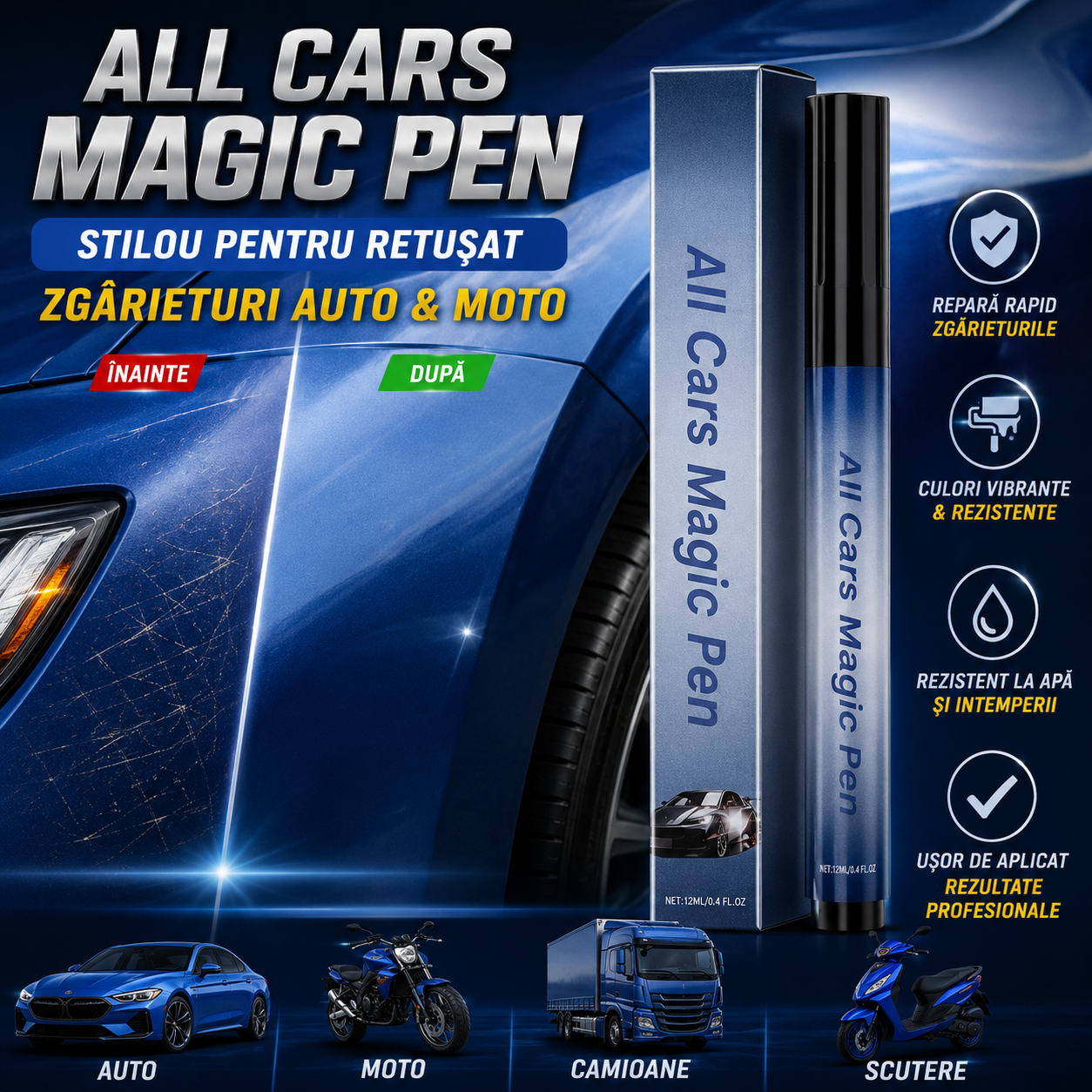 CAR MAGIC PEN - Stilou pentru zgarieturi Auto & Moto