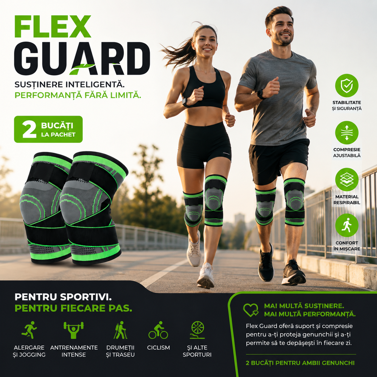 Flex Guard - Suport genunchi, set 2 bucăți