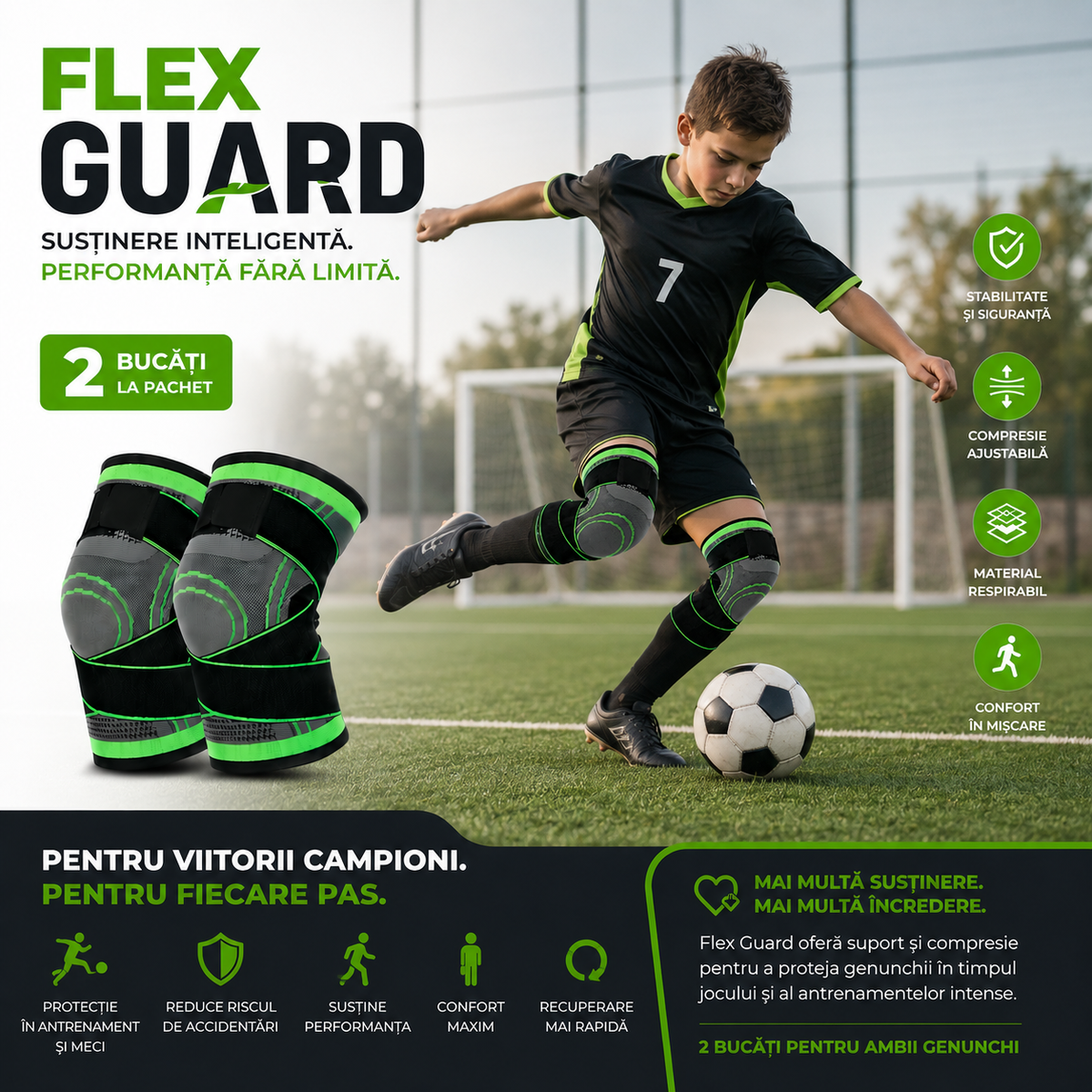 Flex Guard - Suport genunchi, set 2 bucăți
