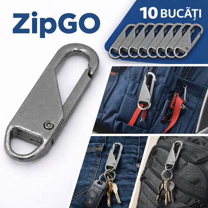ZipGO - Pachet 10 Carabiniere Fermoar Metalice Multifuncționale