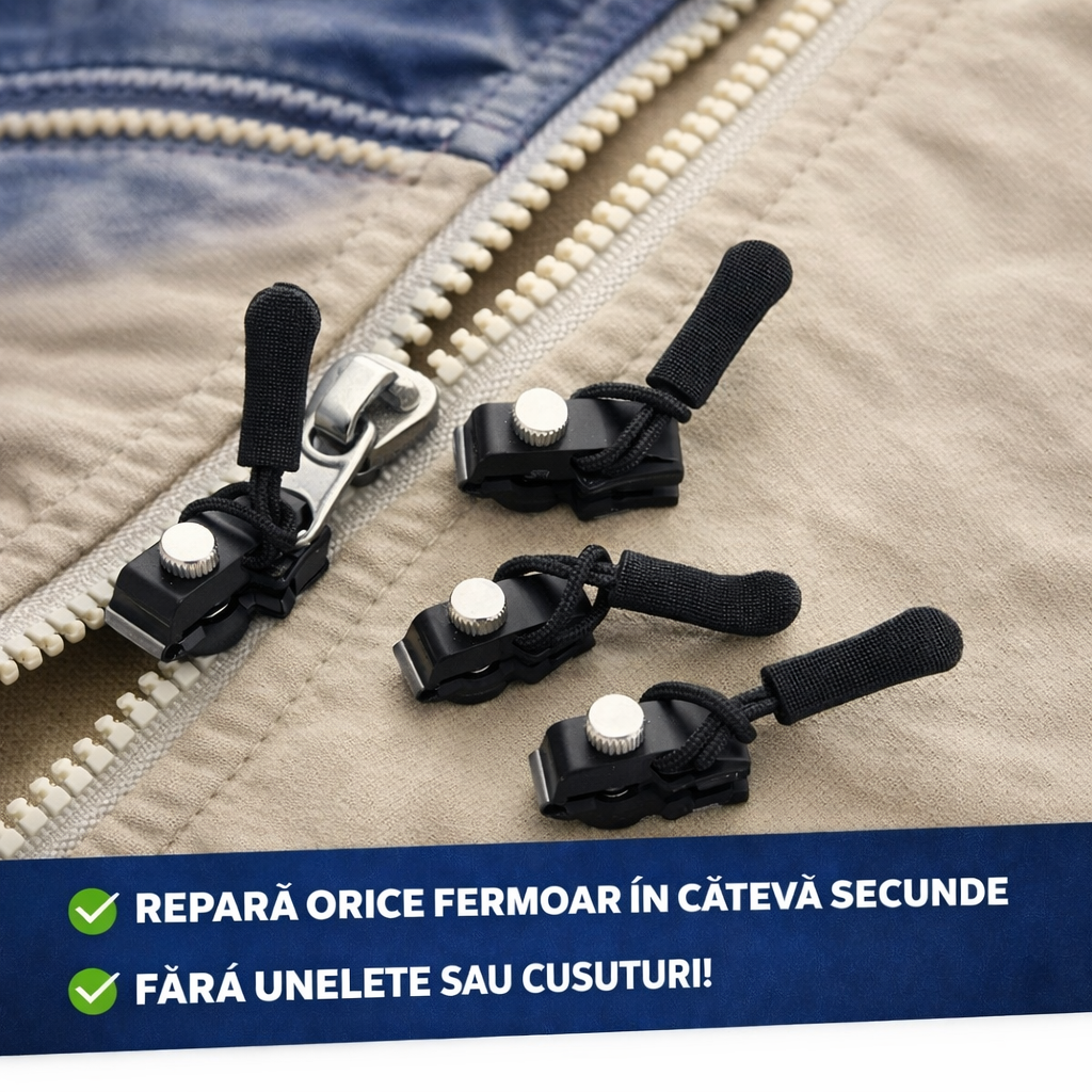 ZipFix Pro - Set 3 Trăgători pentru repararea fermoarelor (S, M, L)