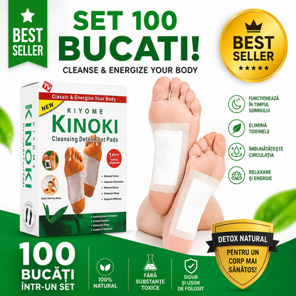 Kinoki - Set 100 Plasturi pentru Detoxifierea Organismului si Revitalizarea Corpului(10 pachete a cate 10 plasturi)