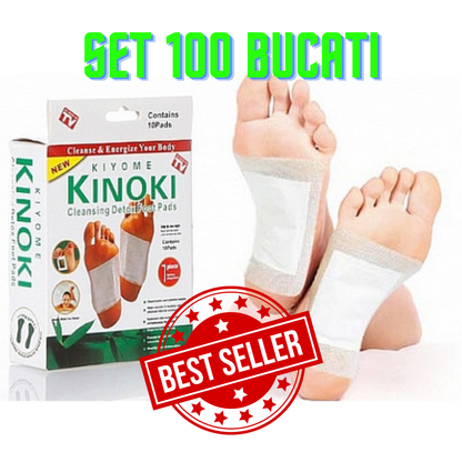 Kinoki - Set 100 Plasturi pentru Detoxifierea Organismului si Revitalizarea Corpului(10 pachete a cate 10 plasturi)