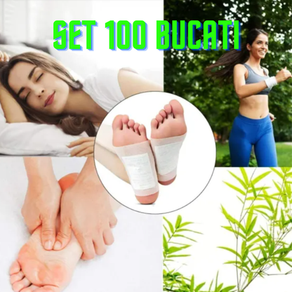 Kinoki - Set 100 Plasturi pentru Detoxifierea Organismului si Revitalizarea Corpului(10 pachete a cate 10 plasturi)